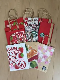 スターバックス ショッパー 紙袋 桜 ストロベリー ホリデー 限定 まとめ売り