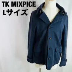 TK MIXPICE ネイビー Lサイズ ジャケット フード　ボーダー　 a88