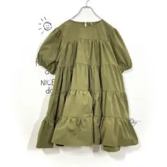 アダプトリテイリング チュニック(L)ティアード パフスリーブ 半袖 ガーリー