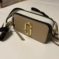 【美品】Marc Jacobs ショルダーバッグ ベージュ/ホワイト/グリーン