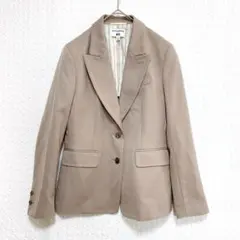 ユニクロ×イネス ウール混 テーラードジャケット ベージュ S オフィス