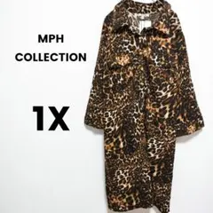 MPH COLLECTION ヒョウ柄 シャツワンピース 1X　チュニック