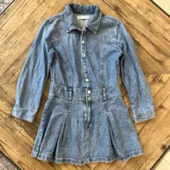 ZARA デニム長袖シャツワンピース 140cm ミニスカート