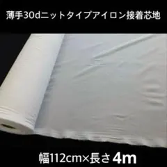 薄手３０ｄ　ニットタイプアイロン接着芯地 幅１１２ｃｍ×長さ４ｍ　オフ白