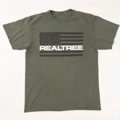 古着・Realtree・アメリカ星条旗プリント・ミリタリーグリーン・1917