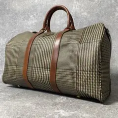 ポロラルフローレン　ボストンバッグ　千鳥柄　PVCレザー　旅行　大容量