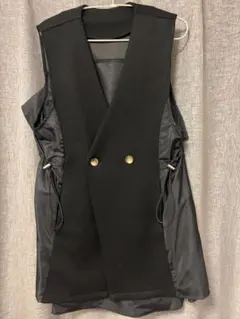 ブラック ダブルボタン ベスト Mサイズ