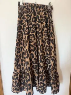 SHEIN レオパード柄 ロングフレアスカートのサムネイル