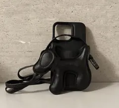 【未使用】ブラック/犬/ショルダー付き/iPhoneケース/13pro