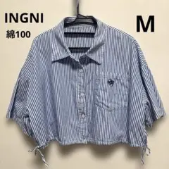 Mサイズ　イング　綿100% 短丈　シャツ　ブラウス　羽織り　INGNIのサムネイル