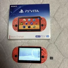 【中古】PlayStation Vita ネオン・オレンジ本体　32GBメモリ付