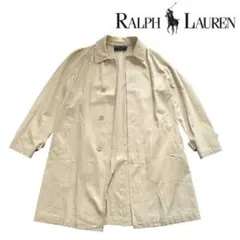 【90’s】ラルフローレン　ステンカラーコート　ビンテージ　ベージュ　高級美品