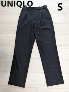 ☆ユニクロ☆ヒートテックタックパンツ テーパード ストライプ ネイビー S