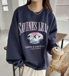 スーベニアマウンテン刺繍スウェット　discoat
