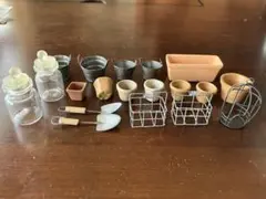 【まとめ売り】ミニチュア小物 植木鉢・バケツ・スコップ