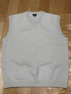 UNIQLO ニットVネックベスト ベージュ ニットベスト L
