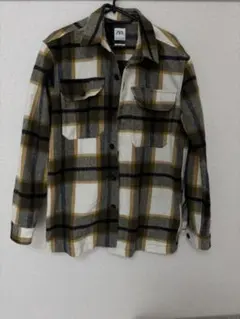 ZARA チェック柄 リラックスフィットジャケット S