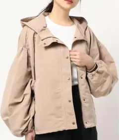 apresjour フード付き 袖ボリュームマウンテンパーカー