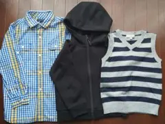シャツ パーカー ニットベスト 110 3枚セット