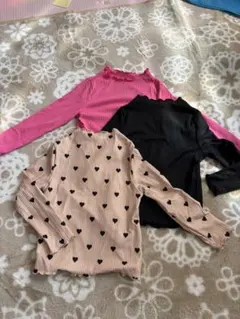 リブ編み 長袖 Tシャツ3枚セット 12-18ヶ月 (70cm-80cm)女の子