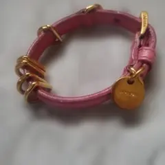 美品PRADA ピンクレザーブレスレット