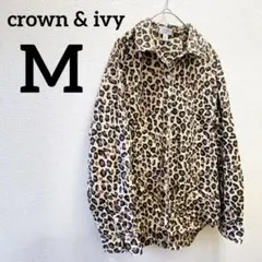 一点もの✨️crown & ivy 【M】ヒョウ柄 長袖シャツ アニマル柄 秋冬