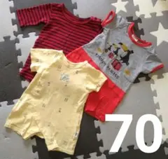70cm　ロンパース　３枚セット　buddy Lee　　三露産業　千趣会