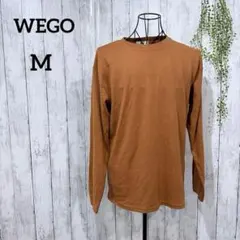 ウィゴー 長袖Tシャツ M ロンT 無地 クルーネック カジュアル キャメル