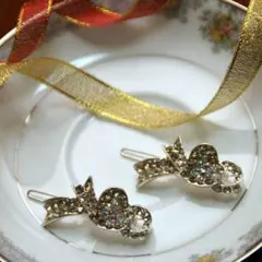 ヘアアクセサリー 可愛いリボンデザイン 2個セット 【送料無料】