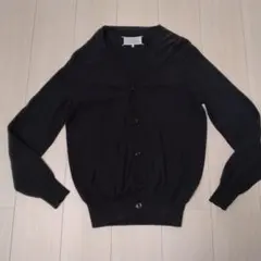 マルタン・マルジェラ　カーディガン　人気品！ 肘パッチ 黒 人気品！マルタン・マルジェラ 肘パッチカーディガン 黒 L/Margiela