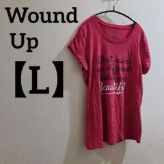 Wound Up 【L】ピンク 半袖Tシャツ メッセージプリント 英字 春夏