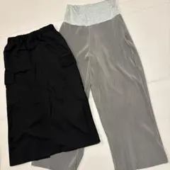 マタニティワイドパンツ マタニティスカートセットM-L まとめ売り