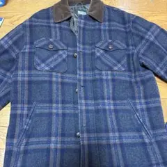 ウール混紡 ネイビー チェックジャケット