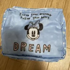 ミニーマウス　トラベルポーチ 水色バッグ