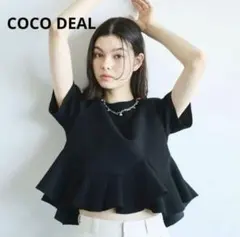 【美品】COCODEAL ペプラムトップス ブラックのサムネイル
