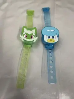 ポケモン ニャオハ　クワッス　光る腕時計型　ブレスレット　ガチャ