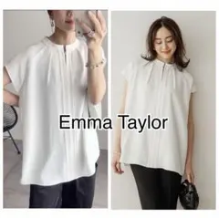 Emma Taylorイージーケア2WAYGOLDホックキーネックブラウス 白のサムネイル