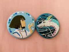 【2点セット】千と千尋の神隠し 刺繍ブローチ（ハク＆ハク龍）