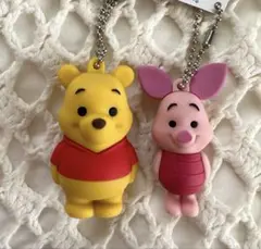 くまのプーさん ピグレット エクストラボールチェーン付き3Dラバーマスコット
