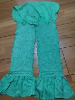 幾何学模様 緑色 帯揚げ