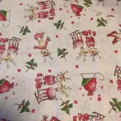 クリスマス トナカイ柄 テーブルクロス　生地 綿(プリント)