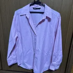 ZARA ピンク ストライプ 長袖シャツ