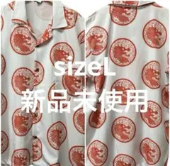 新品/サイズL/ドラゴン柄/龍柄/ポリエステルシャツ
