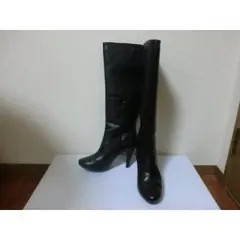 革ロングブーツ　ブラックのサムネイル
