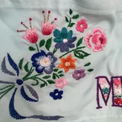 両面花刺繍！新品未使用ハンドメイドエコバッグ