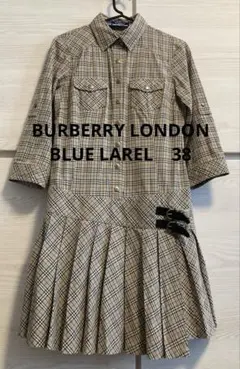 BURBERRY LONDON BLUE LARELシャツワンピースノバチェック