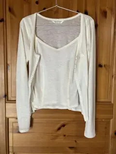 beautiful people アイボリー 長袖カーディガン