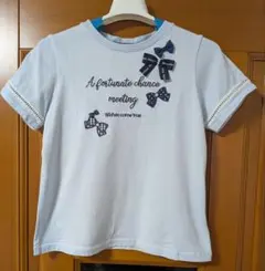 リボン付きライトブルーTシャツ