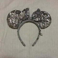 シルバー ミッキーマウス耳カチューシャ