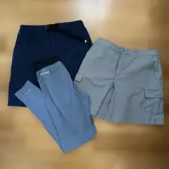 Columbia ショートパンツ &タイツ M 3点セット ネイビー チェック柄